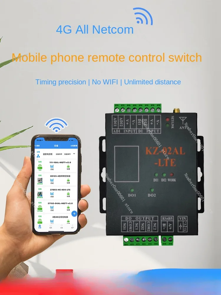 12V24V Wide Voltage 2-channel Mobile Remote Control 4G Remote Intelligent Wireless Control Switch Timing Logic Module