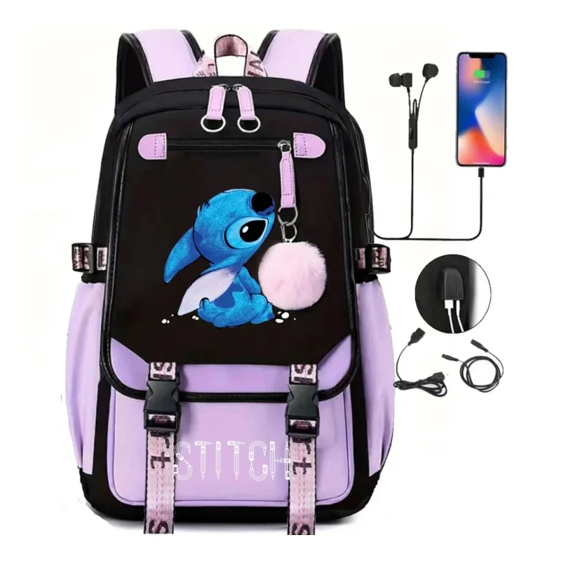 متوفر في المخزون حقائب مدرسية للأولاد والبنات للمراهقين بشحن USB للكمبيوتر المحمول حقيبة ظهر كرتونية أنيمي حقيبة ظهر لطيفة حقيبة سفر هدايا عيد الميلاد
