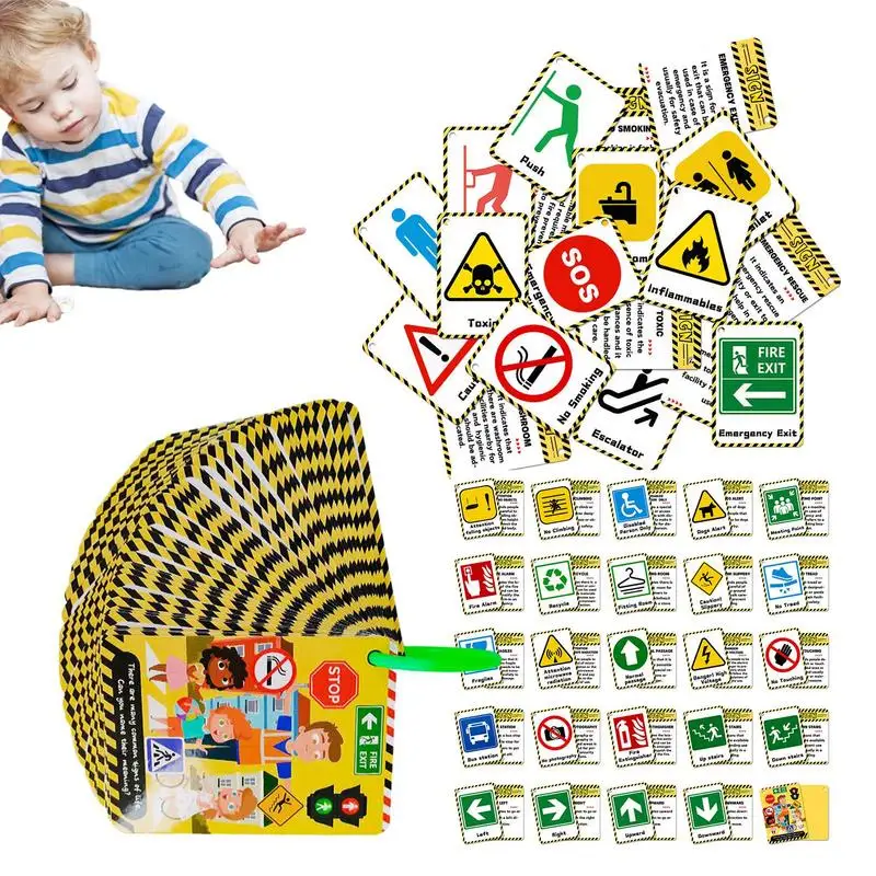 

Study Flash Cards Behaviour Traffic Learning Flashcards Survival Signs Board Game Preschool Toys Educational Learning Resource