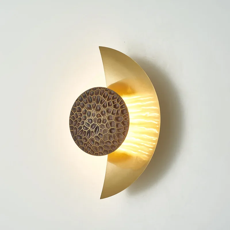 

Designer half moon wall light personality creative living room background wall bedroom bedside aisle wall lamps