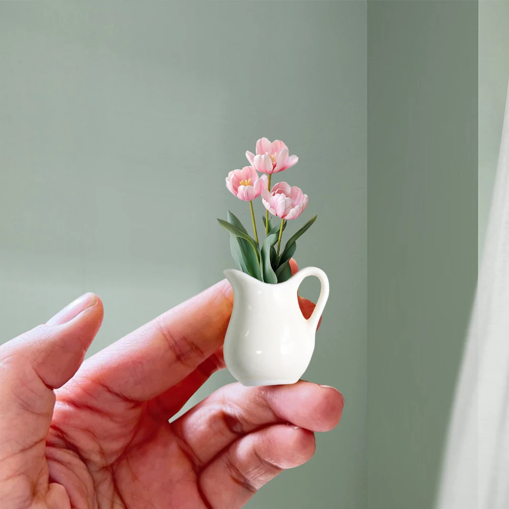 Ceramics Vase Fridge Magnet DIY Creative Message Sticker Wear Resist 3D Vase Decoration Magnet for Air Conditioners Fridge House