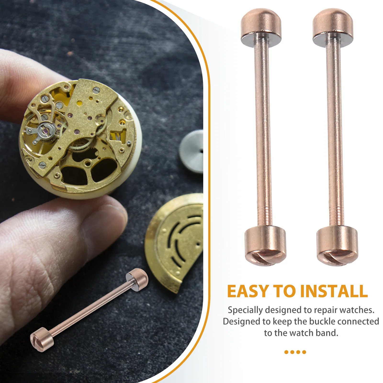 

2 Pcs Ear Bar Link Rod Screw Watch Tube Threaded Stem Band Adjustment Tool Kit Strap Screws for Watches