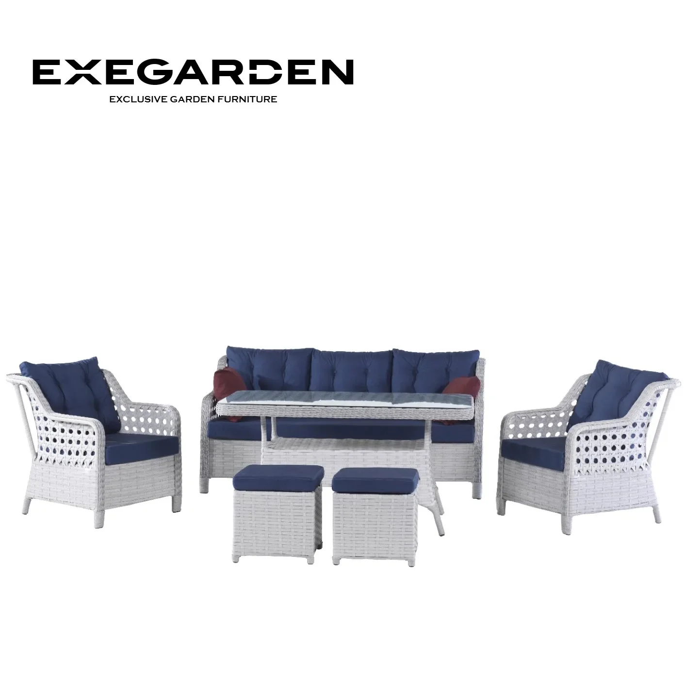 Rattan Gartenmöbel Sofagarnitur Rattan Sofa und Esstisch Rattan Esstisch Möbel Set Garten Gartenmöbel