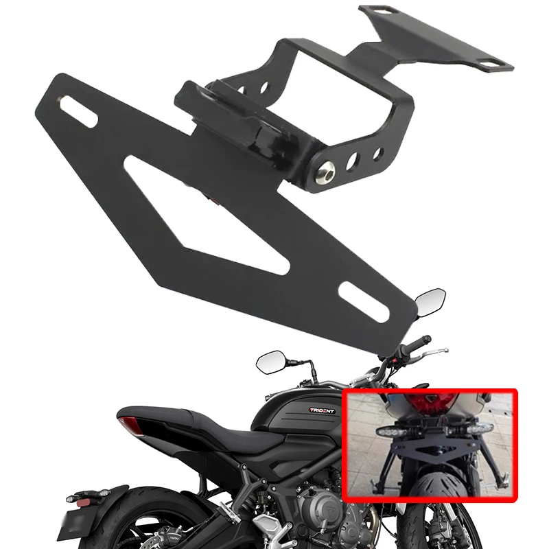 

Motorcycle Rear Fender License Plate Bracket With LED Lamp License Plate Mounting Bracket For Trident660 Trident 660 2021-2023