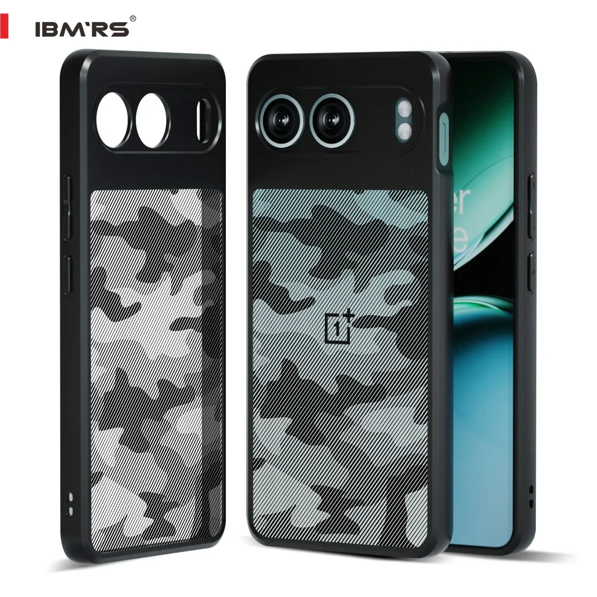 

IBMRS for OnePlus Nord 4 Case,Translucent Matte Back Slim Fit Shockproof Protective Case Cover - Black camo