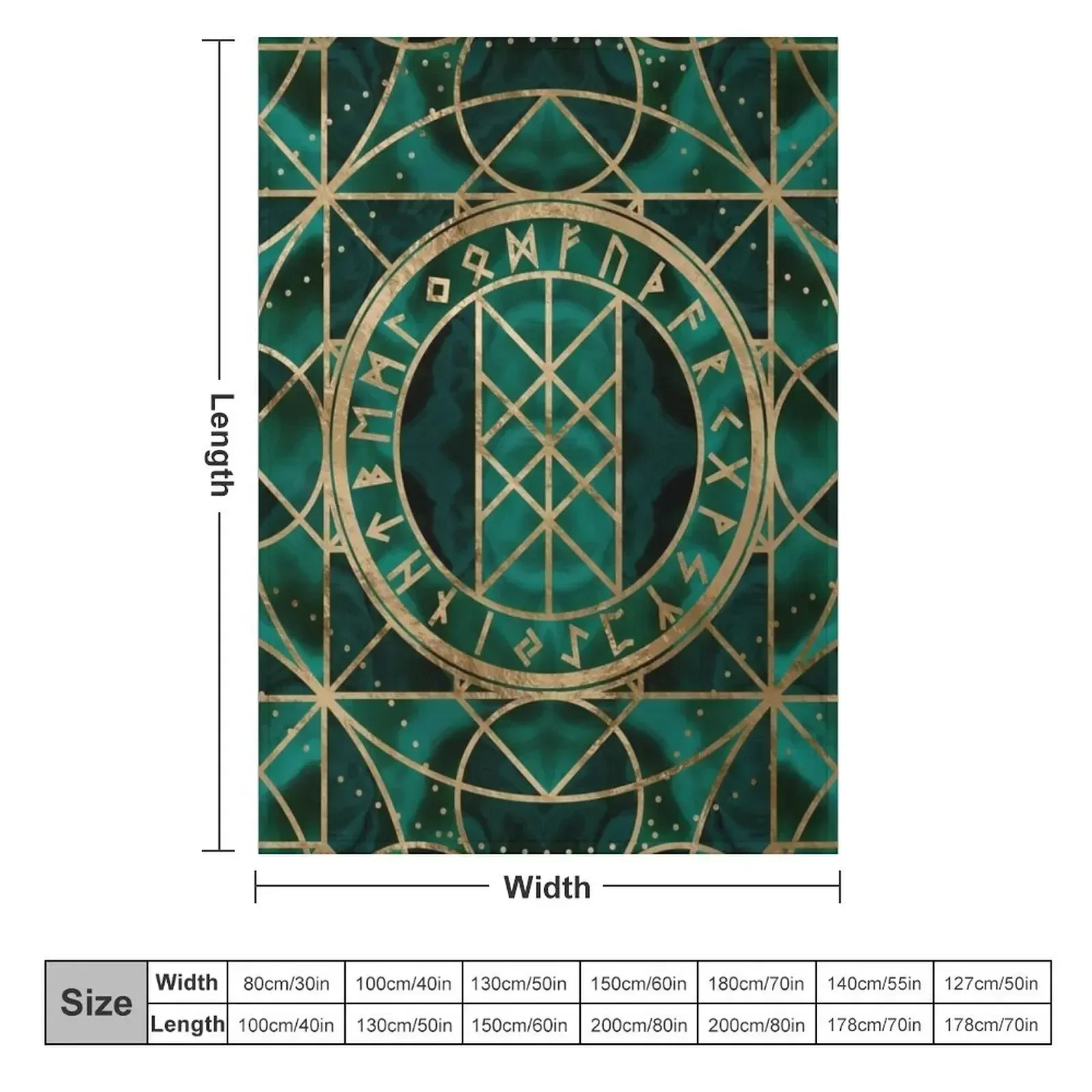 Web of Wyrd The Matrix of Fate - Gold and Malachite Throw Blanket Sofa Quilt Thermals For Travel Blankets