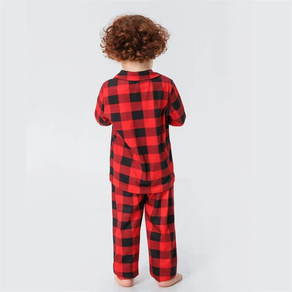 Plaid Father Mother Kids Baby Pajamas Sets Daddy Mommy and Me Xmas Pj\'s Clothes 2024 Christmas Pajamas Family Matching Outfits