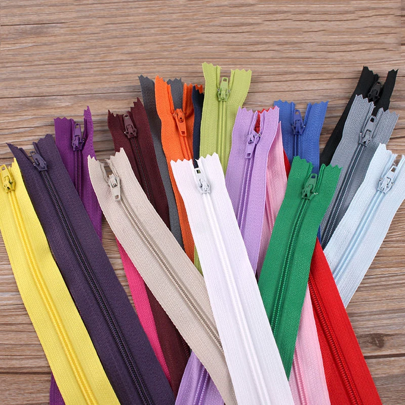 DIY 100pcs Zippers Colorful Clothes Pants Front Placket 20cm Close Tail Replacement Zip Slider Teeth Rescue Sewing