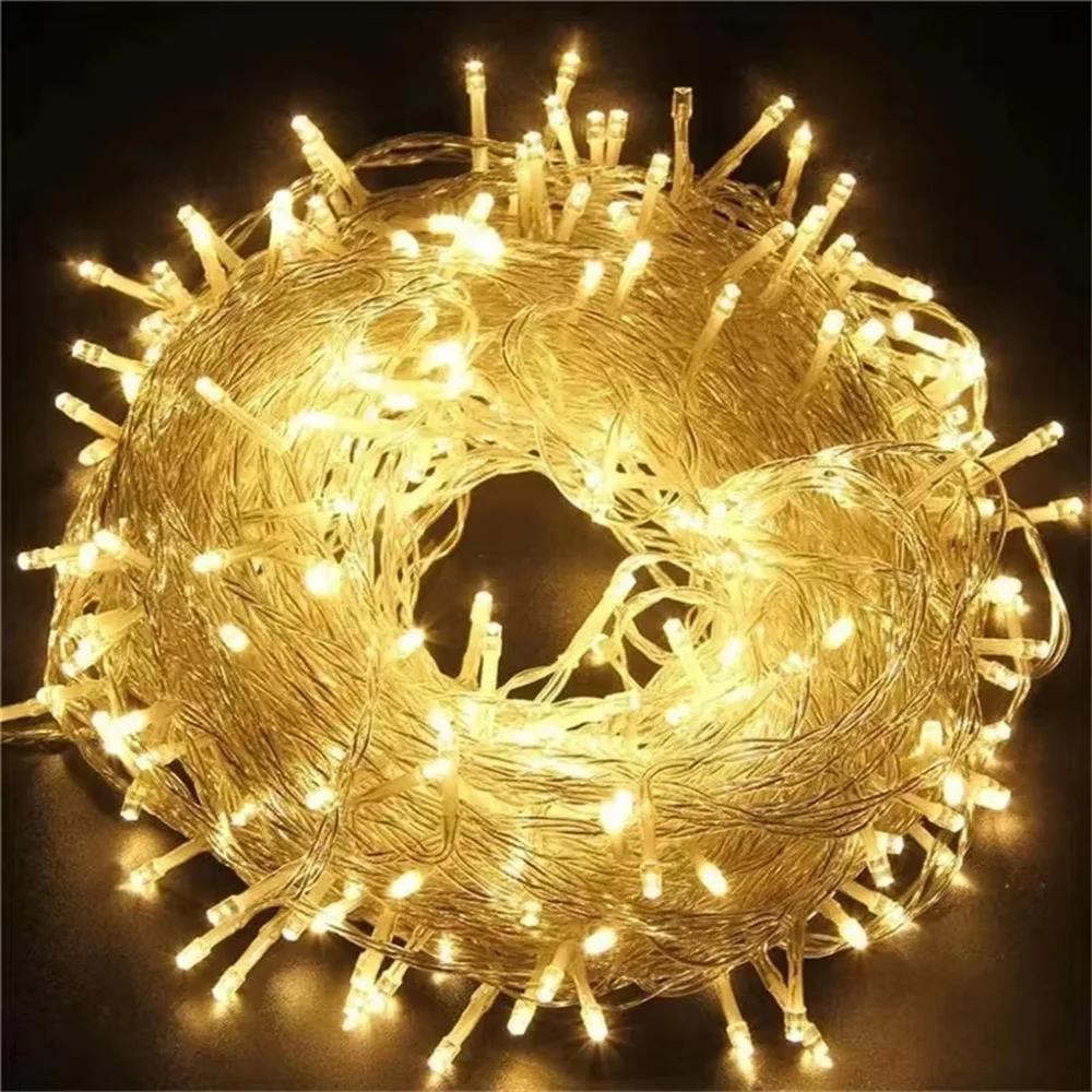 

Tail Plug 220V EU Plug 10M Christmas LED String Light Garlands Decoraction Fairy Lamp For Home Wedding Party Holiday