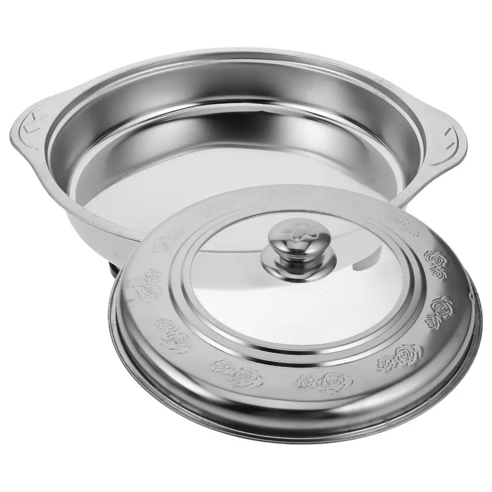 

Stainless Steel Buffet Chafing Dish Food Tray Handle Hot Pot Portable Cooking Gear Detachable Legs Multifunctional