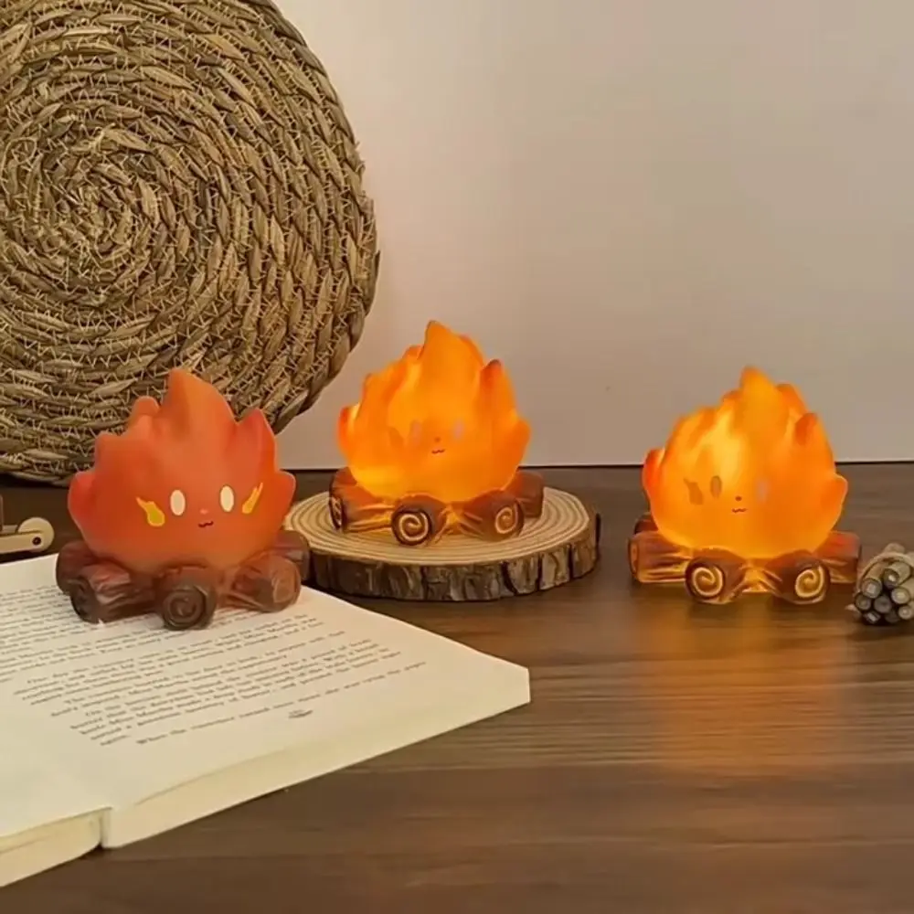

Flame Design LED Electronic Candle Lamp Bonfire Ambience Nordic Design Ambient Decor Ornament LED Light Cute Cartoon