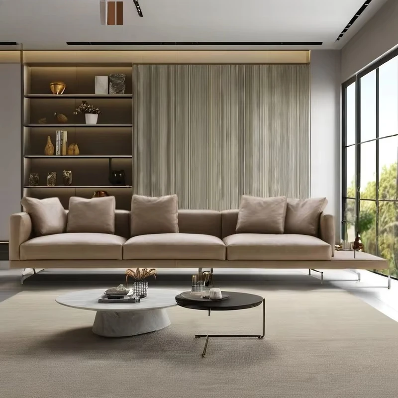 Side table creative home hotel modern light luxury combination sofa villa living room furniture fabric leather modular sofa