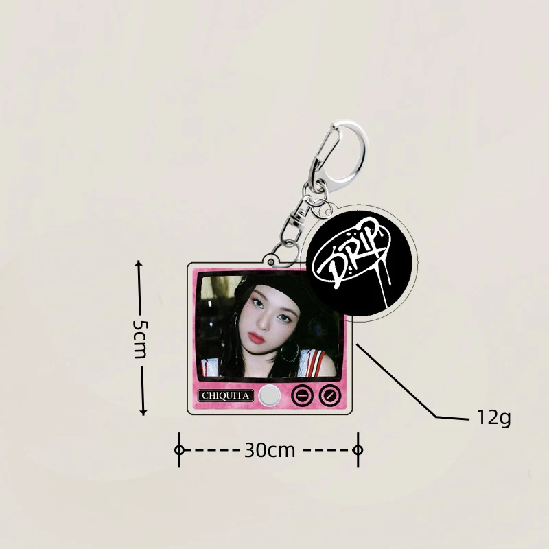 Kpop 2Pcs Babymonster Keyring DRIP Album Keychain RUKA PHARITA Transparent Acrylic ASA AHYEON RAMI RORA CHIQUITA Fans Pendants