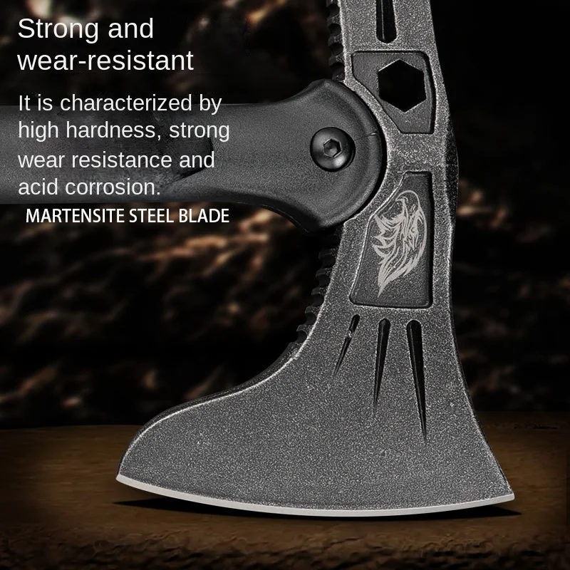 4cr13 Steel Multi functional Battle Axe - Portable Survival Axe for Outdoor Camping, Hunting, and Emergency Situations