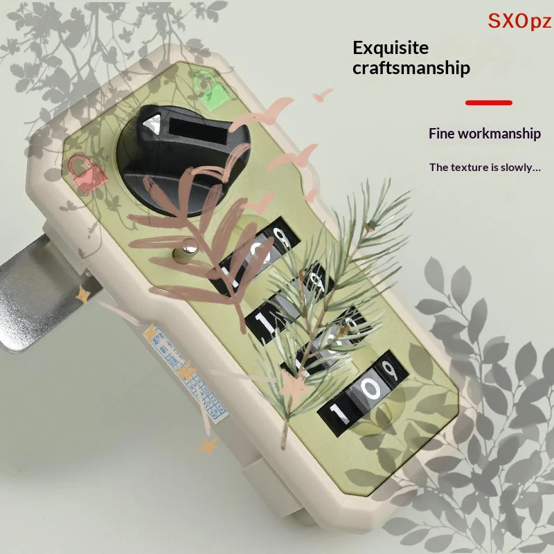 Security 4-Digit Combination Code Lock with Keys, Durable Mechanical Cabinet Locker Lock