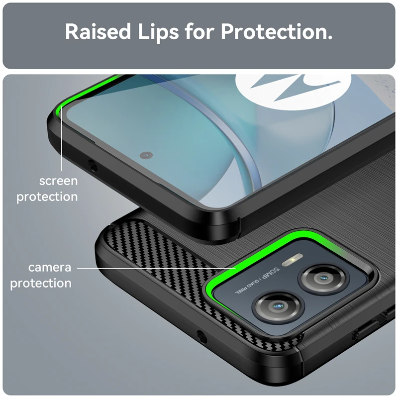 For Cover Moto G53 Case For Moto G53 Capas Carbon Fiber Bumper Back Shockproof TPU Soft Case For Motorola Moto G53 G 53 Fundas