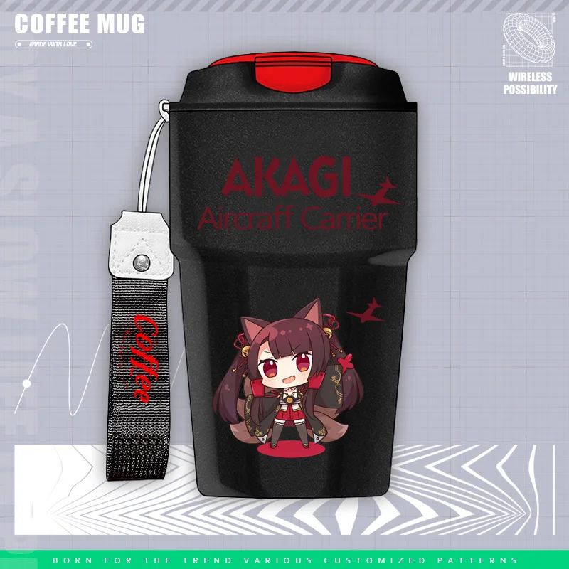 Anime Blue Archive IJN Akagi Cosplay Stainless Steel Coffee Cup Anime IJN Akagi Water Cup Mug Game Cup For Men Women Gifts