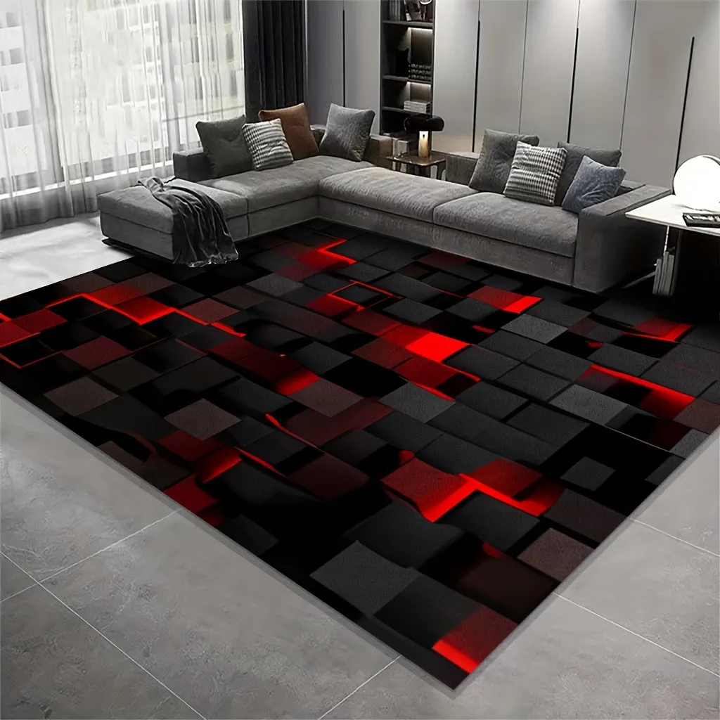 3D Visual Geometry Art Carpet Soft Flannel Rug Washable And Anti-Slip Personalized Gifts Birthday Gifts Home Decor Carpets