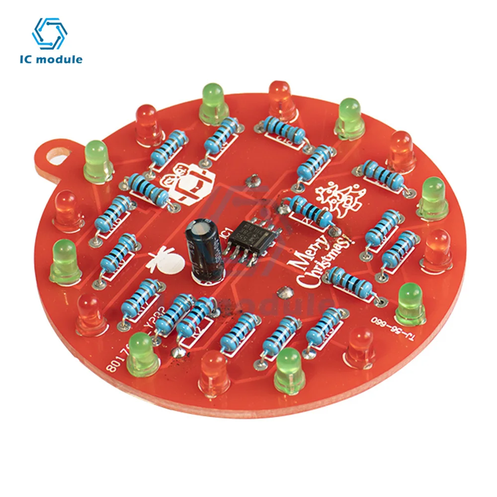 LED Árvore de Natal Decoração, DIY Kit, luz intermitente, pingente, PCB Circuit, Welding Practice, Novice, Welding, Ensino, Formação, Ne555