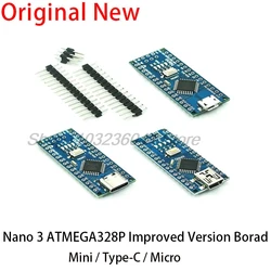 Mini / Type-C / Micro USB Nano 3.0 Con controller Nano compatibile con bootloader per driver USB arduino CH340 16Mhz ATMEGA328P