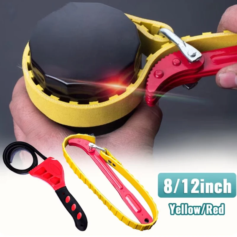 Belt Wrench Oil Filter Puller Strap Spanner Chain Wrench Strap Opener Adjustable Strap Opener Cartridge Disassembly Tool