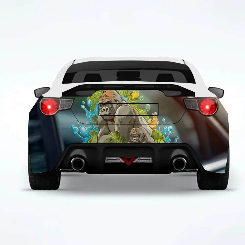 

Orangutans Enjoying Bath- Vinyl Decal for Car Rear, Waterproof Self-Adhesive Vinyl Stickers for Vehicle Tail and Bumper, Decorat