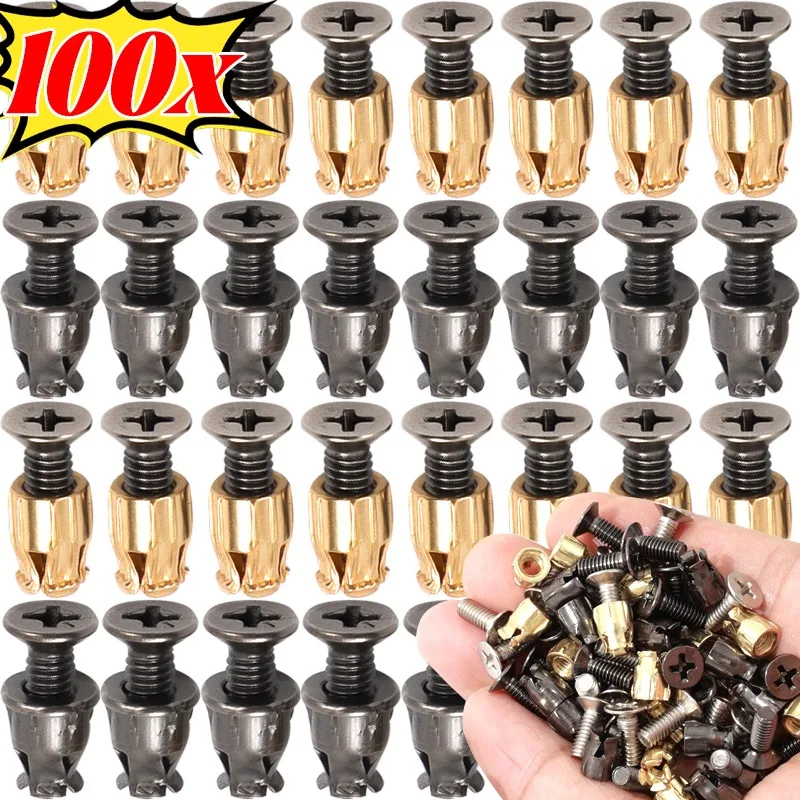 

100/10x Expansion Nut Cabinet Hinge Mounting Kit Drawer Door Repair Fastener Furniture Hardware Embedded Parts Door Hinge Nut