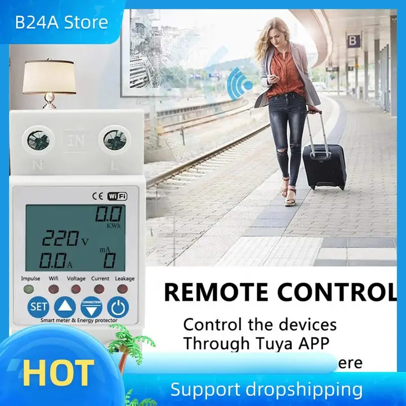 

B24A Автоматический выключатель для измерения граффити 63A Wi-Fi, переключатель управления смартфоном, беспроводной пульт дистанционного управления, дистанционный счетчик