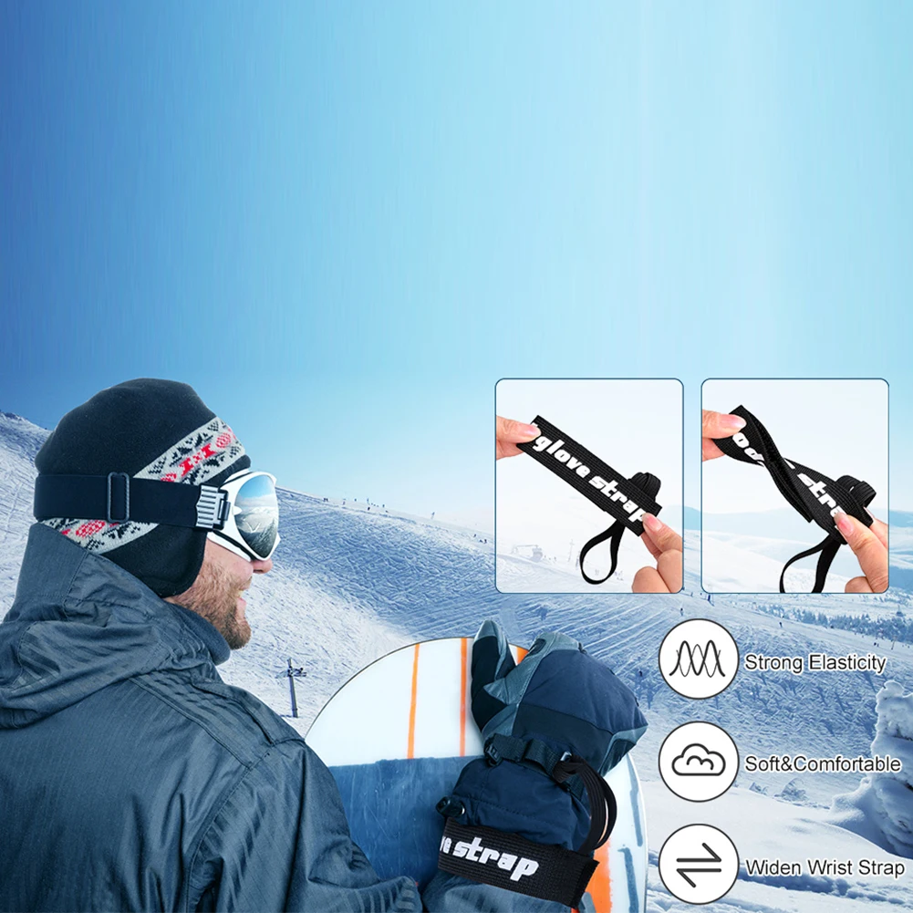 4 Pcs Glove Wrist Strap Anti-Lost Sport Glove Strap Ski Glove Leash Holder for Camping Skiing Outdoor Activities