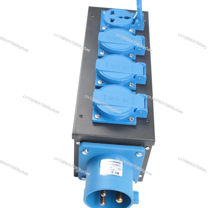 4-Gang Multi-Function Socket - 10A/16A Weatherproof Outlet 220V Surface Mount Junction Box with Distribution Panel