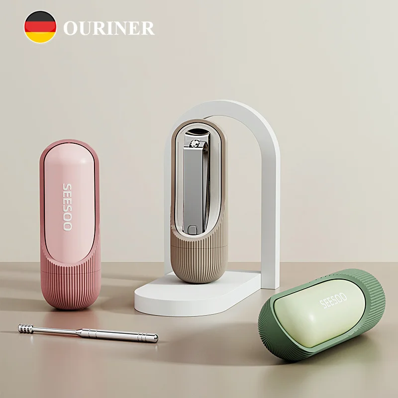 

Mini two-piece nail clipper set nail clipper Ear pick set high-quality steel nail clipper portable pedicure set tool