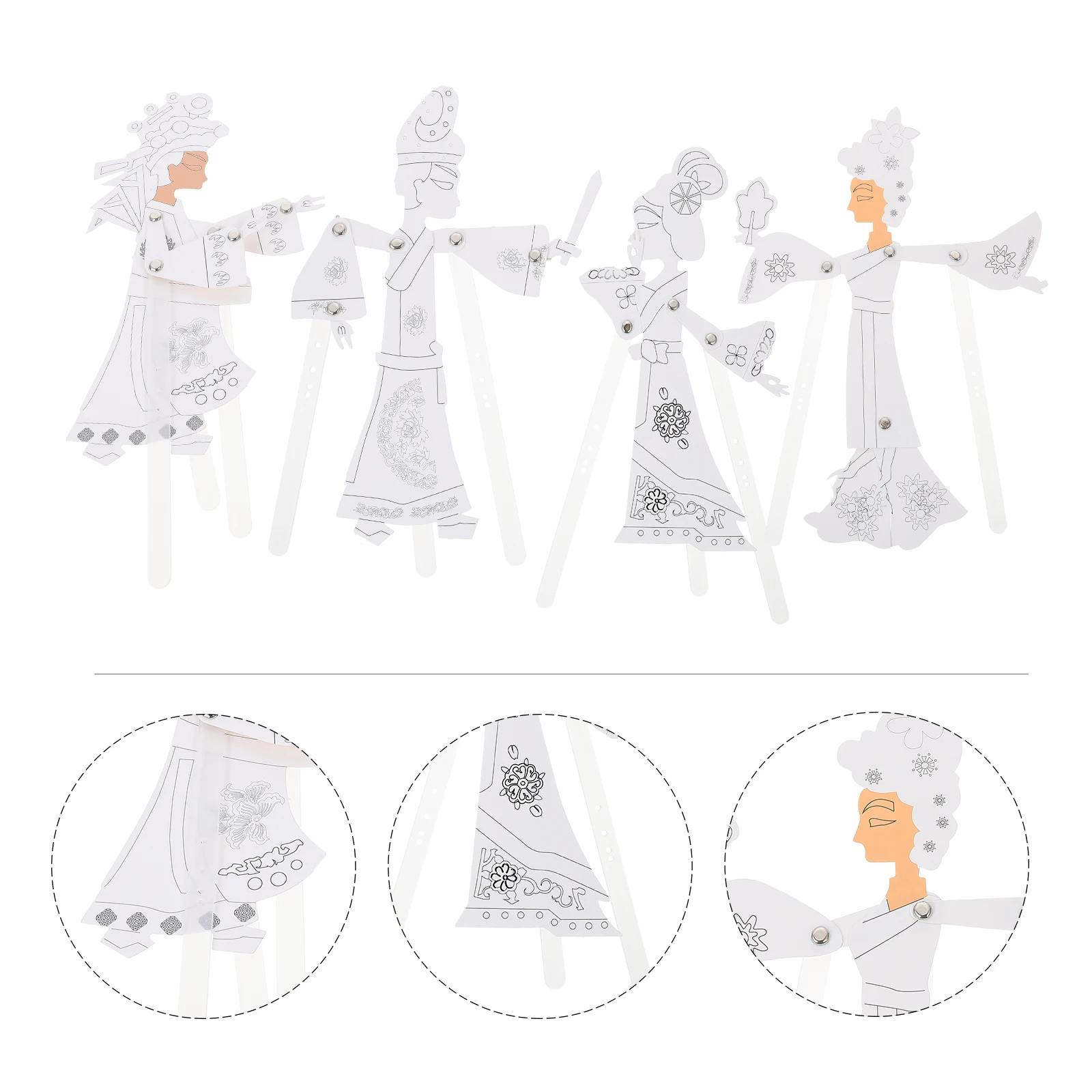 4 conjuntos diy kit de sombra chinesa materiais coloridos conjunto de artesanato educacional montagem lazer para crianças desempenho palco