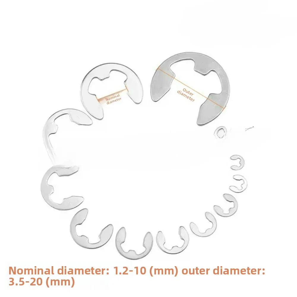 120pcs/200pcs M1.5-M10 304 Stainless Steel Split Rings & E-Clips – Assortment Set for Shafts Machinery DIY Home Repairs