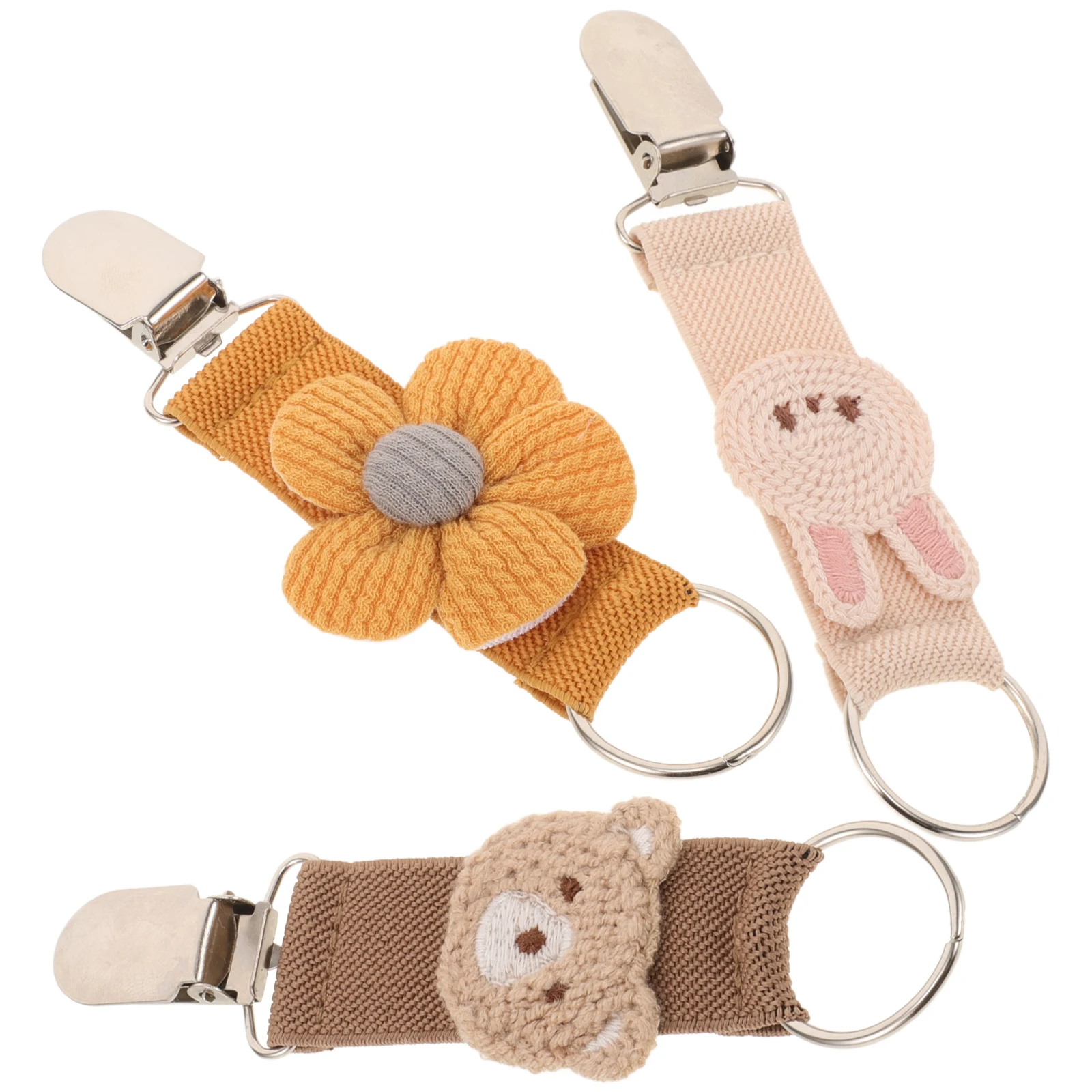

3Pcs Travel Clip Cute Rabbit Sun Headscarf Storage Pouch Anti Hat Accessories Metal Ring Summer Outings Hat Holder