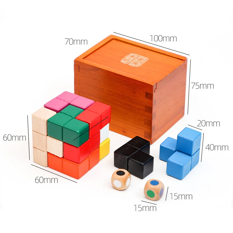 Caja De rompecabezas educativa De cubo Soma 3D para adultos y niños, desafíos cerebrales, prueba De IQ, Casse Tete Montessori Rompecabezas De Ingenio