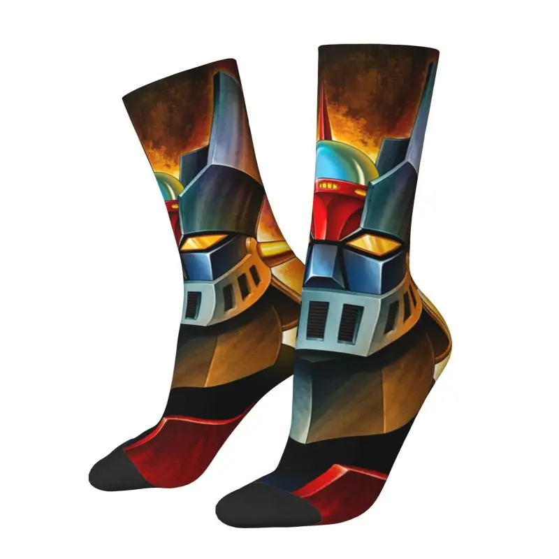 Fashion Print UFO Robot Mazinger Z Socks for Men Women Stretchy Summer Autumn Winter Anime Manga Crew Socks