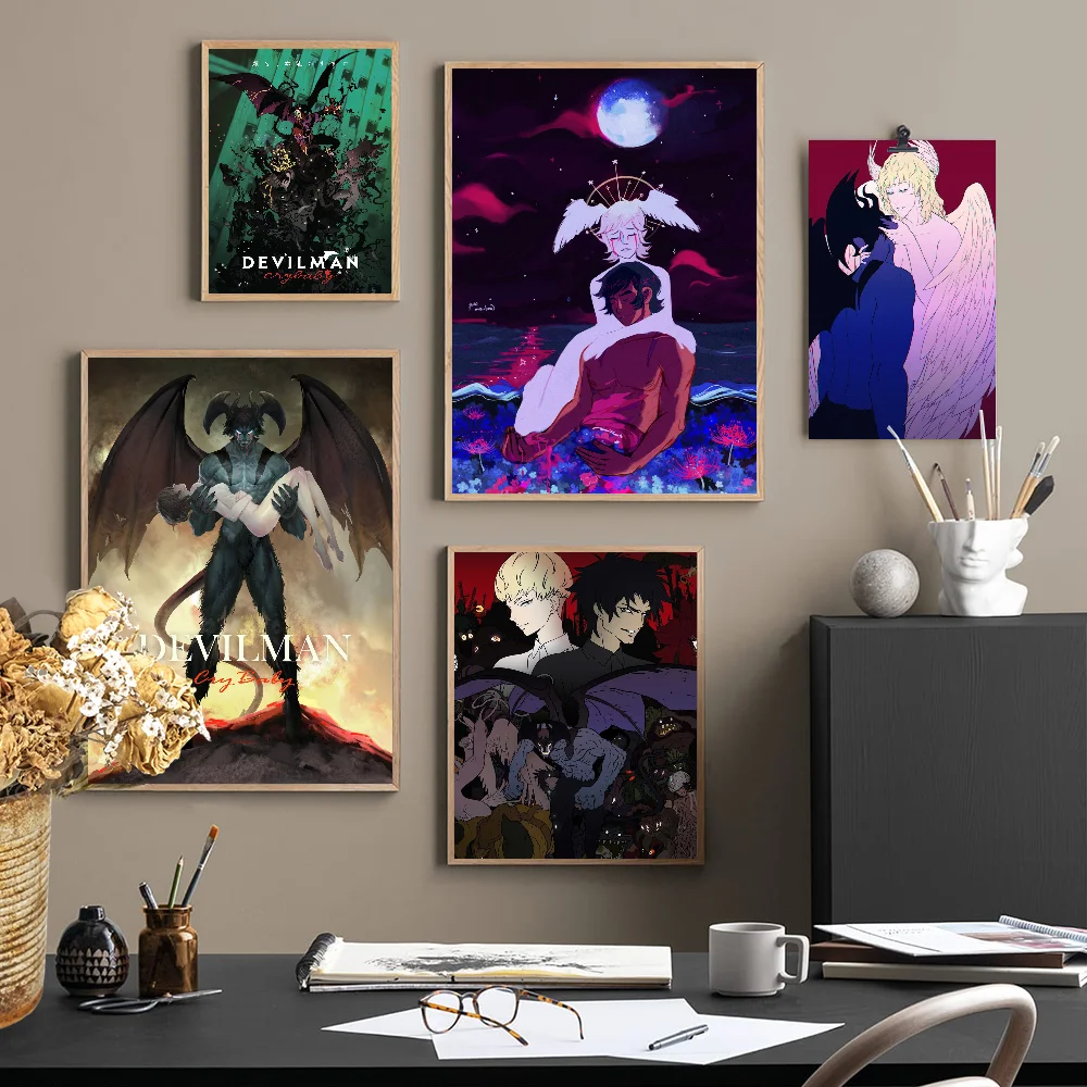 Anime Devilman Crybaby Anime Posters Sticky Vintage Room Home Bar Cafe Decor Kawaii Room Decor