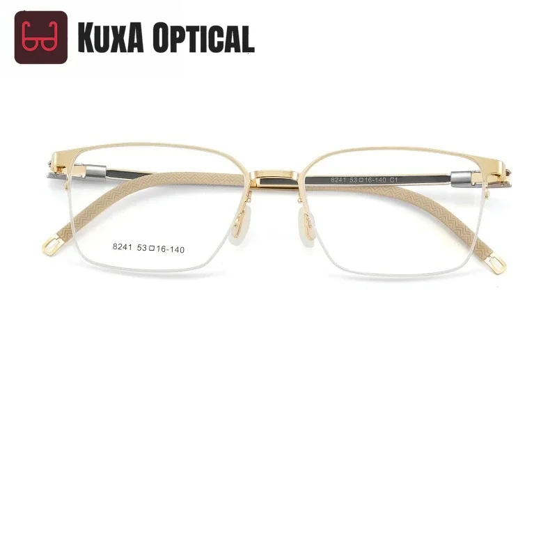 

KUXA (M) модные прогрессивные очки в полуоправе по рецепту, высококачественные деловые мужские спортивные очки с защитой от синего луча для близорукости