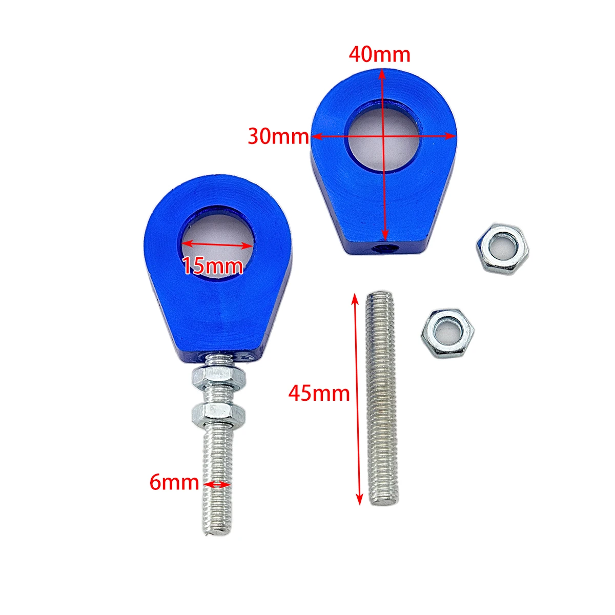 1pair 7 Colors 12mm/15mm Rear Wheel Axle Hole Chain Tensioner Adjuster for Motorcycle Modification Parts Accessories