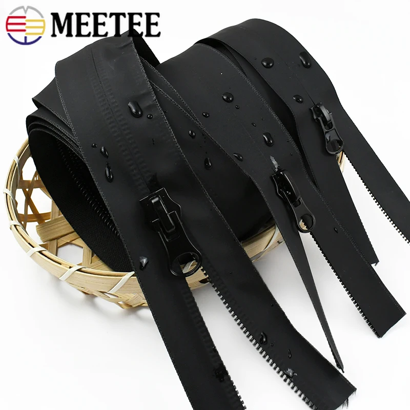 

2-10M 3# 5# 8# 10# Black Waterproof Zippers for Jacket Invisible Nylon Coil Zipper Closures Bag Zips Repair Kit DIY Accessories