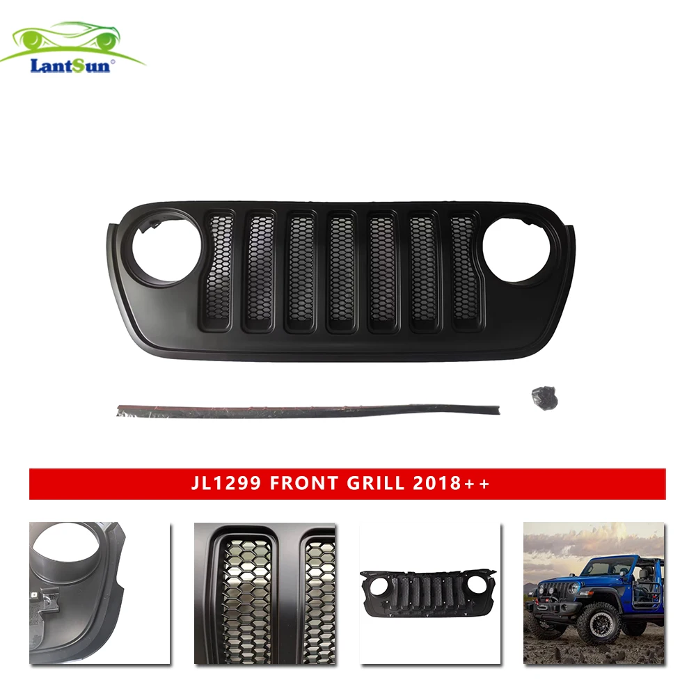 Lantsun لسيارة جيب JL المصنع الأصلي شواية أمامية عالية الجودة ABS شبكات لسيارة جيب رانجلر JL 2018 + JL1299