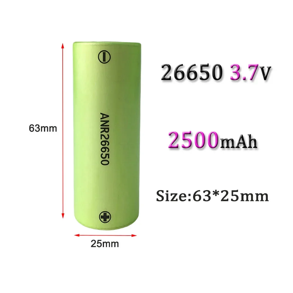 ANR26650 3.7V 2500mAh Rechargeable Li-ion Battery Suitable For Our  Toy Tool The Strong Light Flashlight Etc