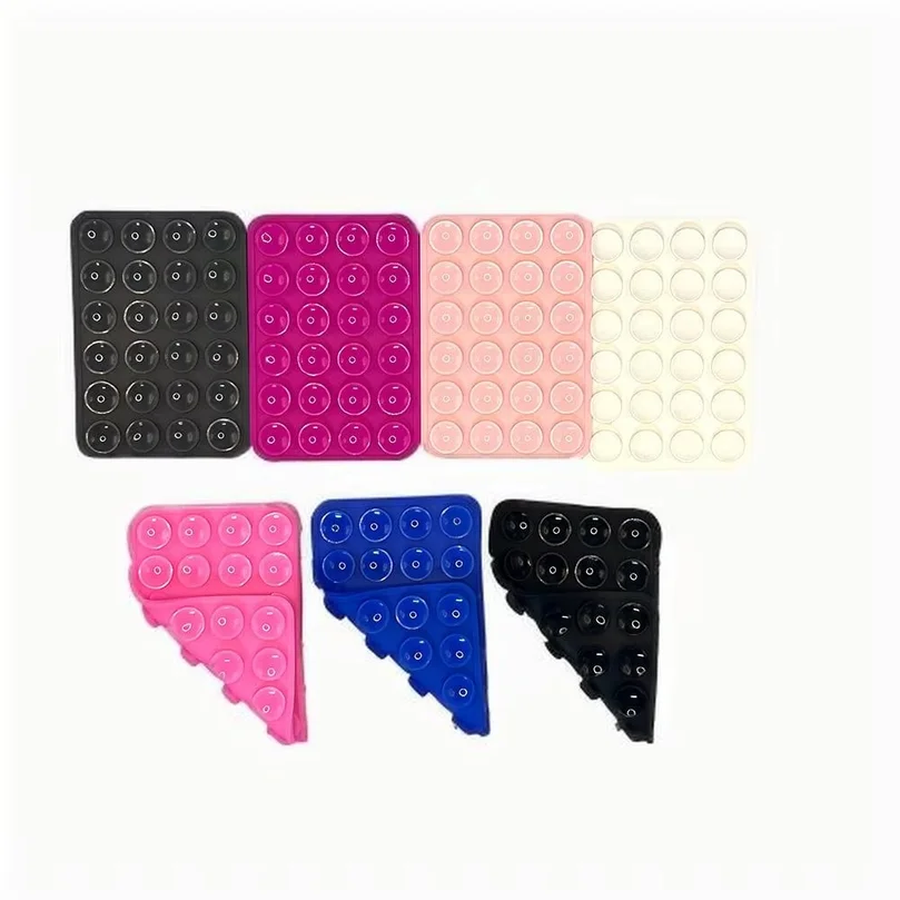 1Pc Silicone Suction Pad Double Sided For Mobile Phone Fixture Suction Cup Backed Adhesive Silicone Rubber Sucker Pad For Fixing