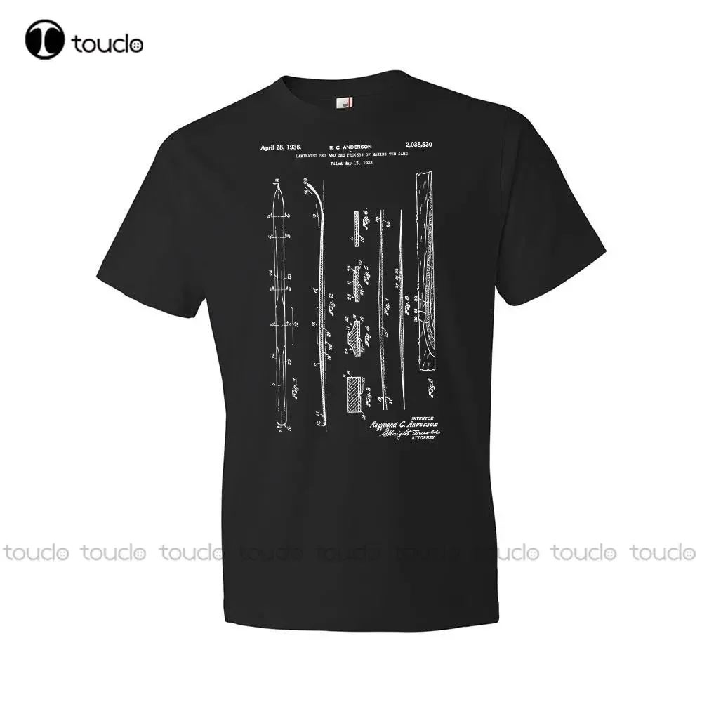 T Shirts Snow Skiing T-Shirt Snow Shirt Snow Ski Patent Skiing Gift Crew Neck Men Short-Sleeve Unisex Fashion Tshirt Summer