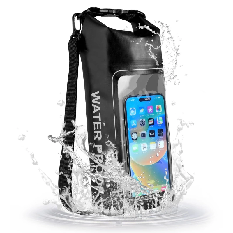 2L Waterproof Bag Outdoor Diagonal Bag Two-in-one Portable Outdoor Travel Mobile Phone Waterproof Bag New Unisex