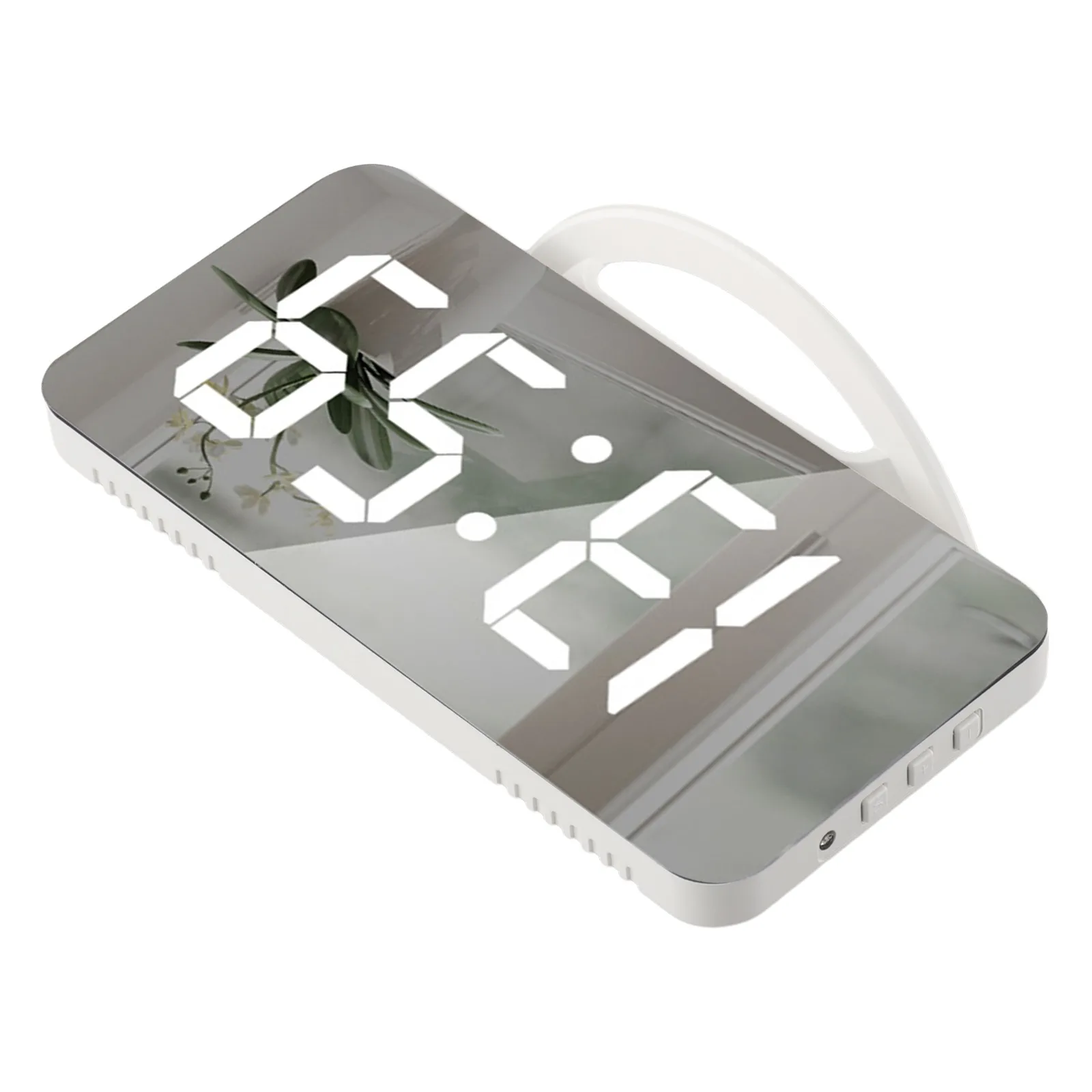 Adjustable Brightness LED Mirror Clock Customizable Brightness Levels Memory Function Snooze Functionality For Bedroom Decor