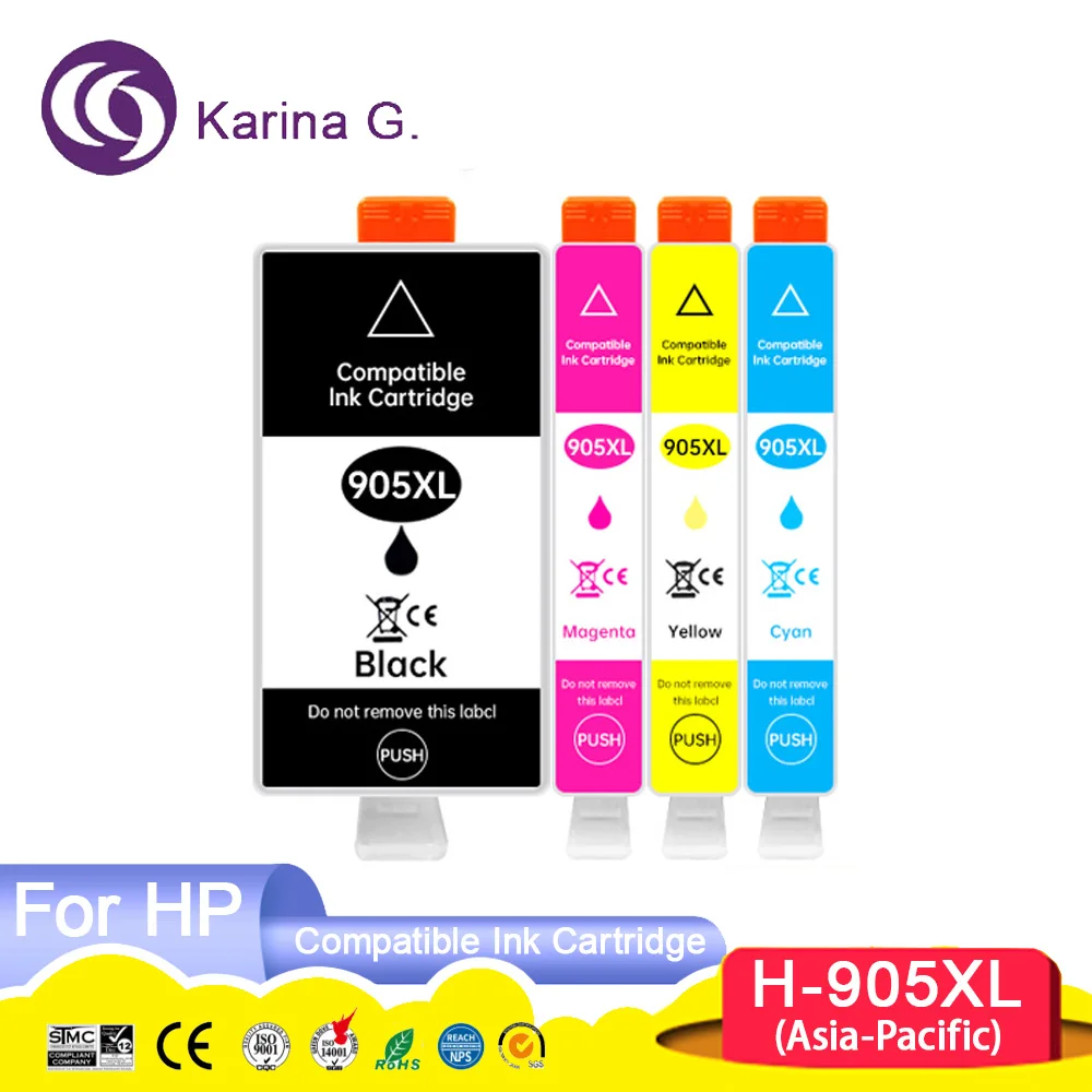 

905XL 905 909 XL 909XL Цветной совместимый картридж премиум-класса для принтера HP Officejet 6950/6962 6960/6963/6964/6965/6966