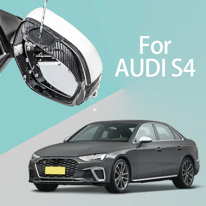 

For AUDI S4 car rearview mirror rain brow thickened carbon fiber texture rearview mirror rain brow