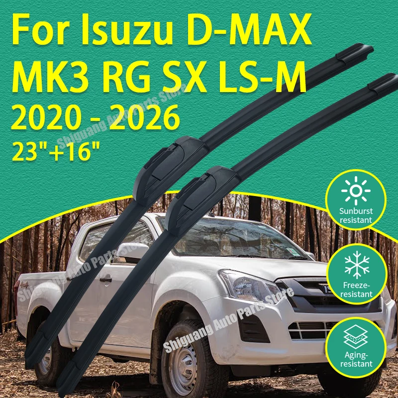 

Передние дворники с силиконовым покрытием для Isuzu D-MAX MK3 RG SX LS M 2020-2026, автомобильные щетки для лобового стекла, аксессуары 2021