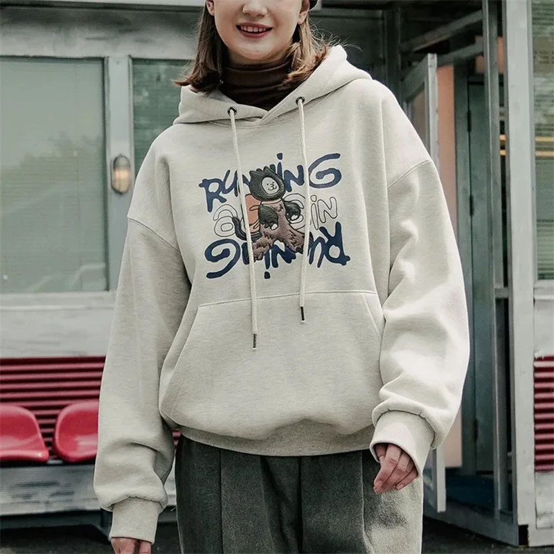 

Unisex Embroidered Hoodie Sweatshirt with Long Sleeves Lightweight Streetwear Pullover for Men and Women Casual Tracksuit Top